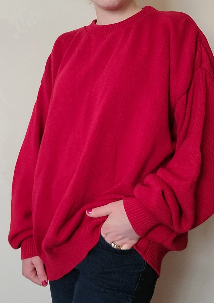 Vintage knit sweater red size XL
